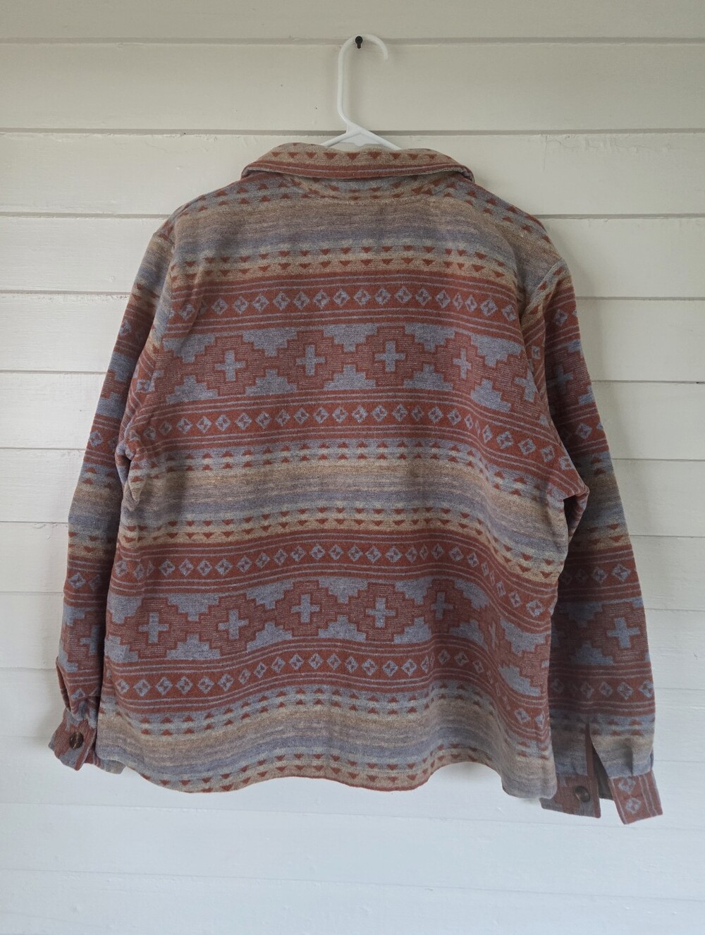 Back In The Saddle  Aztec-Pattern Button-Front Shacket in Rust Size XL - Picture 3 of 9